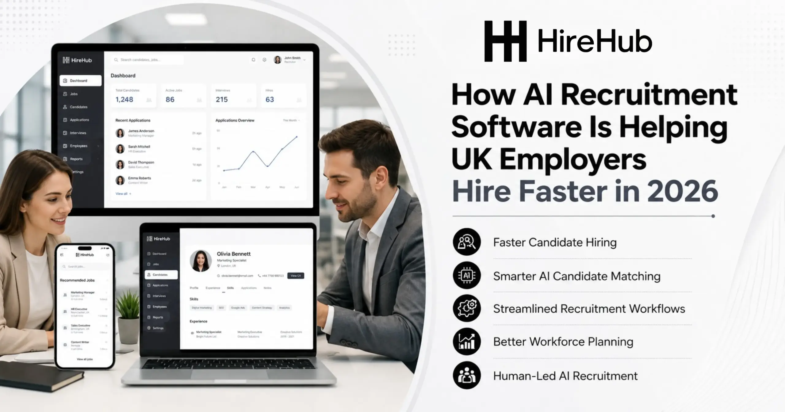 AI recruitment software helps UK employers improve hiring speed and workflow efficiency.